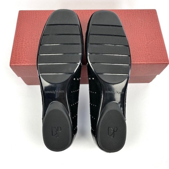 New Donald J Pliner Darren Black Studded Suede & Patent Leather Ballet Flat 8.5 - Picture 11 of 11